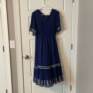 Navy Blue Shortsleeved Sundress